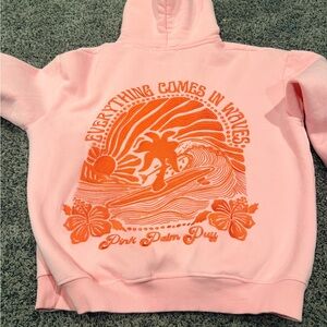Pink Palm Puff 'Everything Comes in Waves' Pink Hoodie
